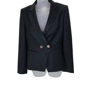 Ted Baker Black Double Button Wool Blend Blazer Size 3 (US 8)